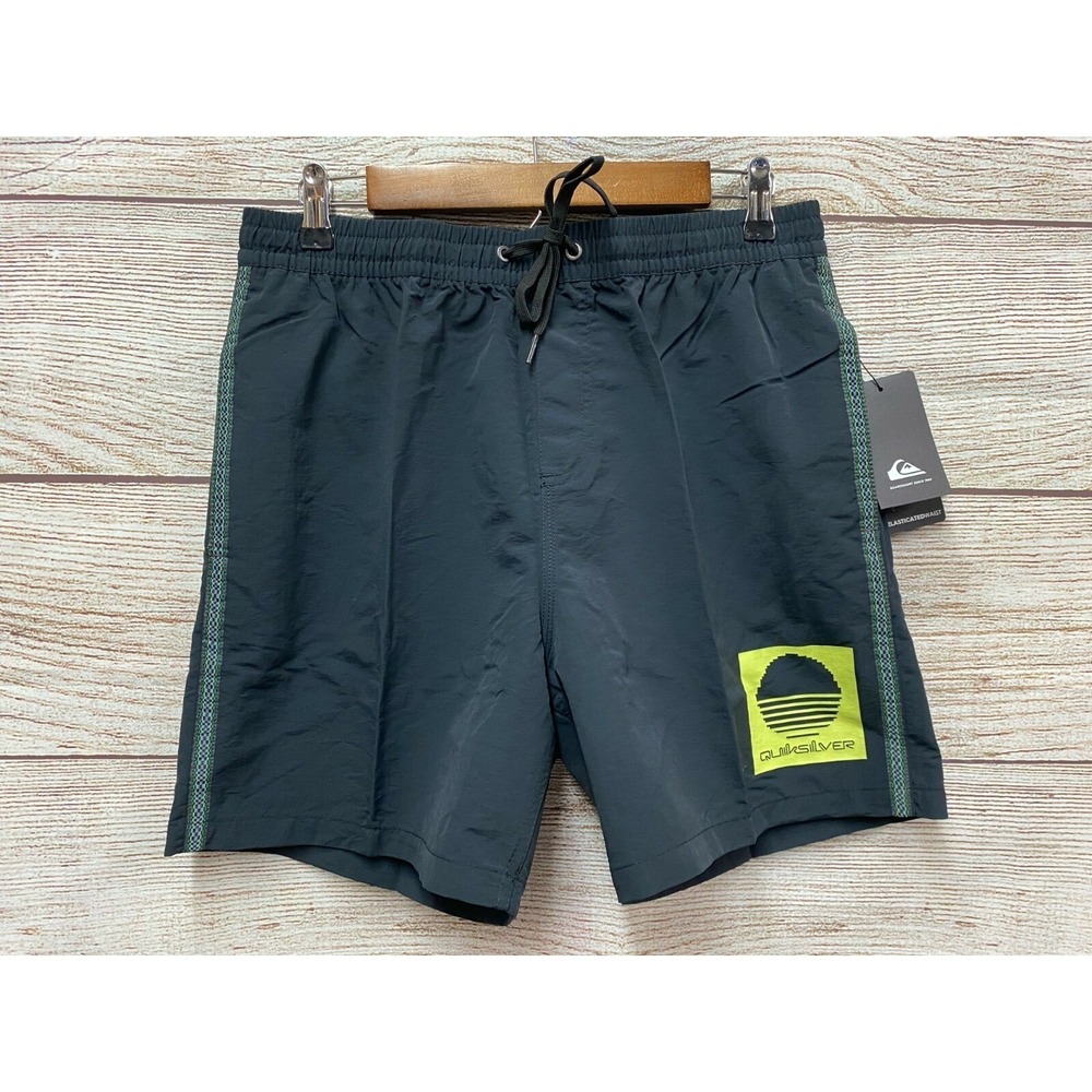 Quiksilver Swim Trunk Mens Large Beta Test Volley Nylon Trunks 17'' Shorts New
